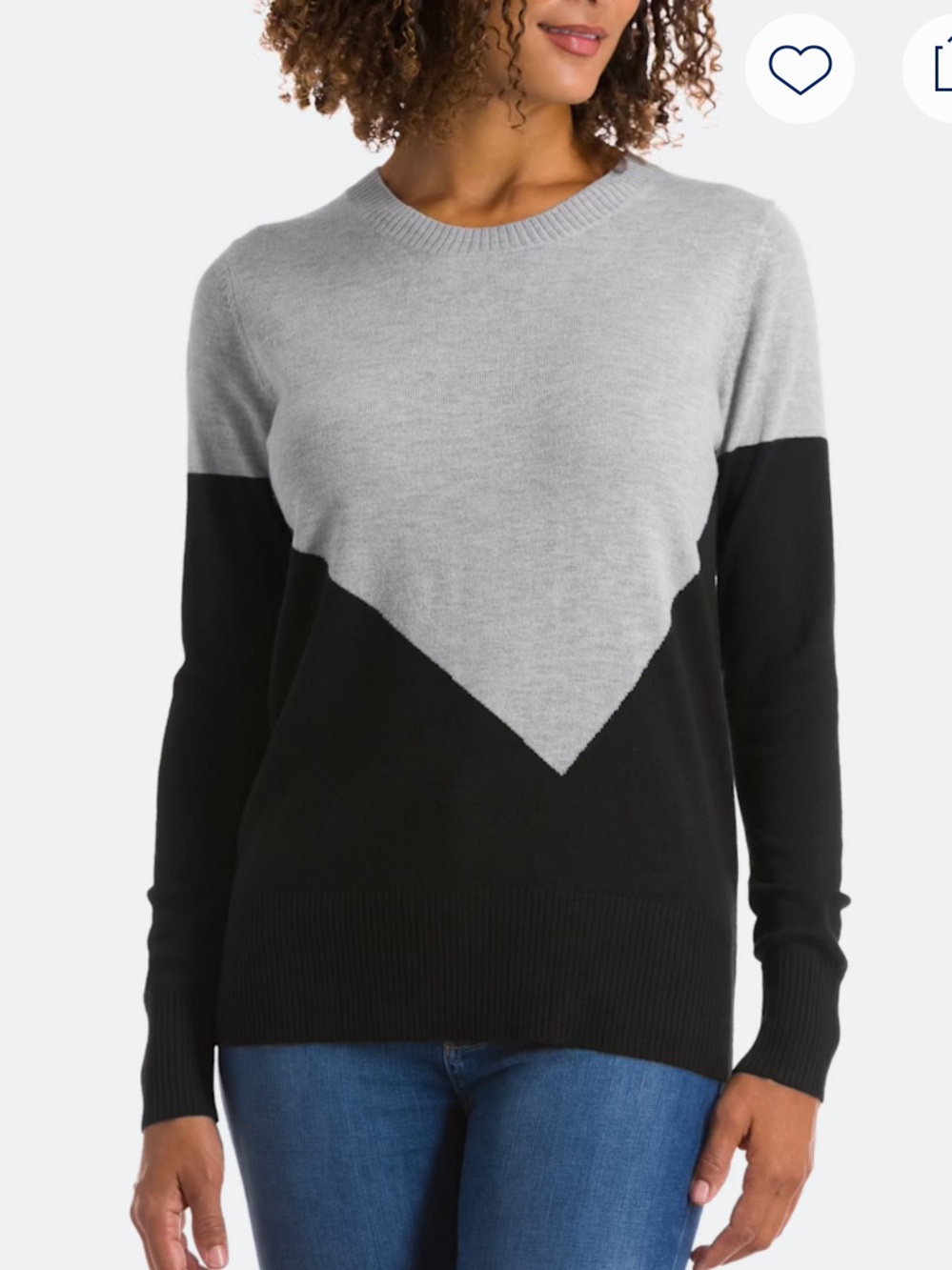 41 Hawthorn Gray and Black Chevron Crewneck Sweater